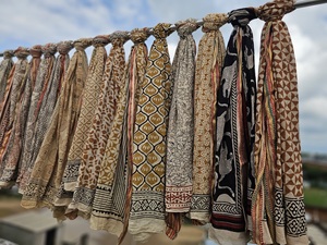 Sarong de algodón con estampado de bloque de mano, para la playa pareo, bufanda larga, pareo grande, pareo para cubrir, estilo bohemio, pareo de viaje, bufanda de algodón Bagru - Product Image 3