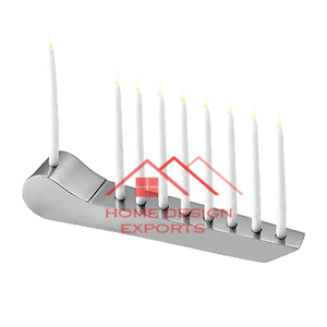 Bougeoir Menorah en métal aluminium pour restaurant, mariage, maison Centres de table Article décoratif Menorah couleur or - Product Image 6