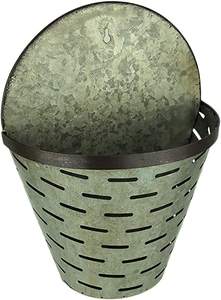 Vases muraux suspendus en métal galvanisé pour fleurs Décoration murale de style ferme pour jardin domestique - Product Image 4