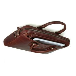 Custom Logo Genuine Leather Material <b>Laptop</b> <b>Carrying</b> <b>Bag</b> Brown Color <b>Laptop</b> <b>Bag</b> - Product Image 1