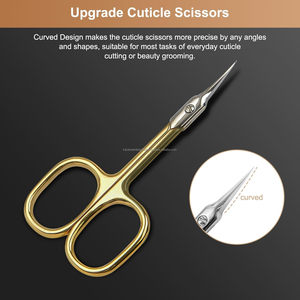 Professional Straight Edge Cuticle Trimming Scissors Cutting Nail <b>Care</b> Gold Wholesale Stainless Steel Manicure Pedicure - Product Image 2