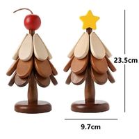 Ensemble de dessous-de-plat en bois créatifs pour Noël, directement de l'usine, avec support et décorations étoiles pour plats chauds et table de fêtes