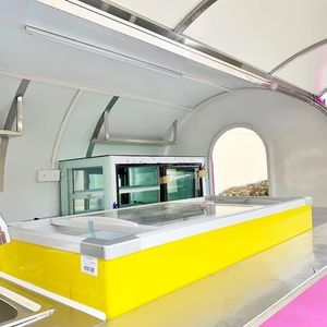 Petite remorque ronde de nourriture d'acier inoxydable avec le certificat de DOT et CE à vendre le camion de nourriture de casse-croûte et le chariot de crème glacée aux Etats-Unis - Product Image 4