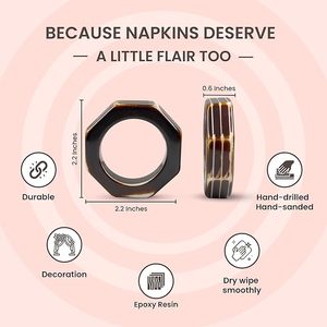 <b>Epoxy</b> Resin Bronze Brown Napkin Rings Bulk for Party Decoration Dinning <b>Table</b> Everyday Family Gatherings a Great Tabletop Decor - Product Image 2