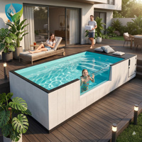 Piscine hors sol personnalisée à installation rapide en fibre de verre pour projets commerciaux extérieurs de luxe et Airbnb