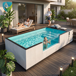 Piscina Elevada Personalizada de Instalación Rápida, Piscina de Fibra de Vidrio para Exteriores, Proyecto Comercial de Lujo para Airbnb - Product Image 5
