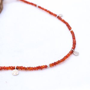 Collier pour femmes en argent sterling massif 925 cornaline naturelle de luxe rouge certifié GIA pour la vente en gros - Product Image 2