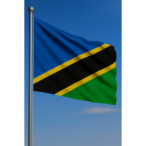 Drapeau extérieur de la Tanzanie 3x5 pieds en satin, nylon, plastique et soie avec impression numérique et mât en aluminium - Product Image 2
