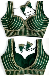 Blusa formal de seda con parte superior de verano de Milán moderna con hilo Jari secuenciado trabajo espalda abierta Lisa media manga adjunta - Product Image 5