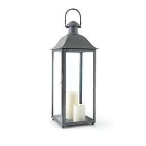 Wedding Silver <b>Large</b> Outdoor Garden Glass Metal <b>Candle</b> Stainless Steel Lantern For Christmas Decorative Lantern Wholesale - Product Image 2