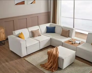 Muebles de sala de estar modernos y elegantes, juego de esquina de tela elegante para el hogar, dormitorio, Villa, convertible de hermoso diseño - Product Image 1