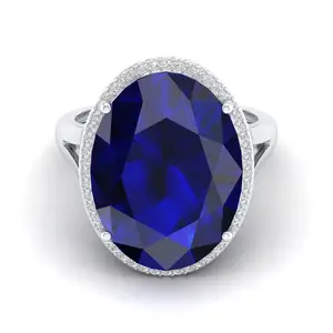 Женское овальное кольцо с 925 муассанитом
