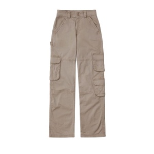 Pantalones Cargo de Lona para Mujer, Estilo Casual, Frente Plano, Logotipo Personalizado, Corte Boyfriend, Pierna Ancha, de BD - Product Image 2