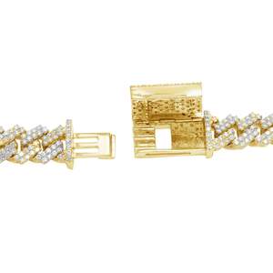Heavy Yellow <b>Gold</b> Plated 10K Cuban Link <b>Choker</b> Chain with Lab Grown Diamonds Fully Iced Out Hip Hop Diamond <b>Necklace</b> - Product Image 4