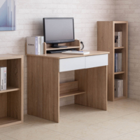 Bureau d'étudiant multifonctionnel moderne pour usage commercial et de bureau, en panneaux de particules MDF, finition PVC laminé papier, personnalisable