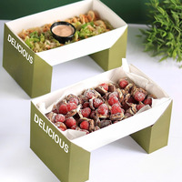 Boîte à sandwich écologique de qualité alimentaire pour emporter, emballage en carton personnalisable avec logo, boîte à sandwich pour pique-nique BBQ