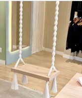Fauteuil suspendu en macramé bohème 100% fait main, grand hamac suspendu pour intérieur et extérieur, design de balançoire tissé à la main, cordon en coton naturel