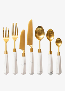 Juego de cubiertos ecológicos aptos para lavavajillas de 7 piezas más vendidos, mango de acero inoxidable dorado Multicolor hecho a mano SS para fiestas - Product Image 2