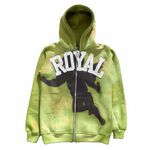 Sudaderas con capucha personalizadas nuevas de fábrica, diseño desteñido al sol, bordado con cremallera, otoño sólido, servicio OEM Digital, lavado sucio, liso de gran tamaño - Product Image 4