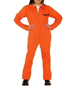 Costume de confinement Orange pour adulte, Costume unisexe 100% Polyester importé, sans fermeture, lavage à la main, fermeture éclair, manches longues, Stock en lot