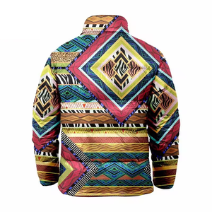 Nouvelle arrivée de vestes bouffantes d'hiver personnalisées à col montant zippées à imprimé sublimé pour hommes - Product Image 2