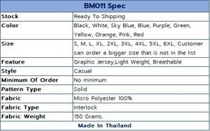 Micro poliéster gráfico Jersey BM011 Blueman Sport Shirts Unisex manga corta sublimación mejor vendedor al por mayor de Tailandia - Product Image 3