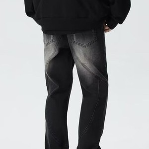 เสื้อผ้ายีนส์คุณภาพสูงของผู้ชายกางเกงยีนส์ซักได้ไซส์ใหญ่พิเศษโลโก้ออกแบบได้ตามต้องการ - Product Image 4