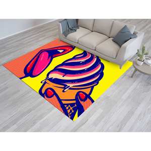 Tapis imprimé Pop Art abstrait pour femme, pour décoration moderne de la maison, tapis en velours - Product Image 4