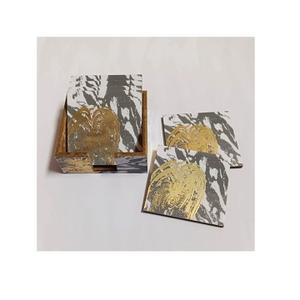 Custom Square Coasters Green Enamel Printed Wood Factory Supply Walnut Bamboo for Drinks <b>Kitchen</b> <b>Accessories</b> Mat or Pad - Product Image 2