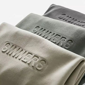 2025, venta al por mayor, camisetas en relieve para hombre, camiseta Unisex de alta calidad, logotipo personalizado en relieve 3D gráfico 100% algodón de talla grande - Product Image 2