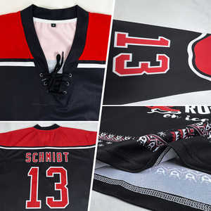 Maillot de hockey sur glace 100% polyester respirant brodé - Design personnalisé, couleurs et tailles personnalisées, prix raisonnable - Product Image 4