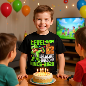 T-shirt per il 6° compleanno 2020 con stampa 'Level 6 Unlocked Awesome' per ragazzi, T-shirt promozionale per il 6° compleanno 2020 con stampa 'Unlocked Awesome' - Product Image 3