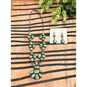 Ensemble de colliers en turquoise dorée du Sonora et argent sterling, fait main par des artisans Navajo, objet culturel de collection - Product Image 2