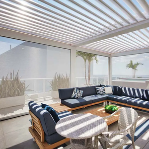 ซุ้มอลูมิเนียมกลางแจ้งพร้อมหลังคาบานเกล็ดบังแดดกันน้ำปรับแต่งได้ - Product Image 3