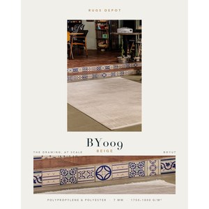 พรมโพลีโพรพิลีนและโพลีเอสเตอร์ขายส่ง รุ่น BOYUT BY009 สีเบจ ผลิตด้วยเครื่องจักร พรมตุรกี สำหรับห้องนั่งเล่น โครงการโรงแรม - Product Image 2