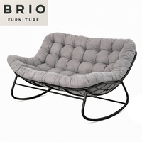 Nouvelle vente chaude : Fauteuil à bascule d'intérieur pour couple, fauteuil moderne à deux places, fauteuil double, fauteuil de véranda, cadre en métal, mobilier de patio