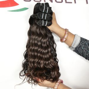 Extensions de perruque en cheveux indiens noirs crépus ondulés alignés sur des cuticules vierges naturelles 100% Aucun traitement chimique Faisceaux à bandes du temple - Product Image 3