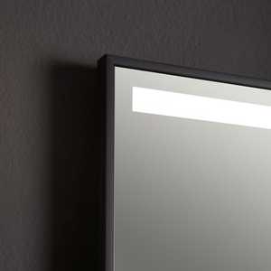 50x70 LED Bathroom <b>Mirror</b> with Matt Black Frame and Backlit Band - Product Image 5