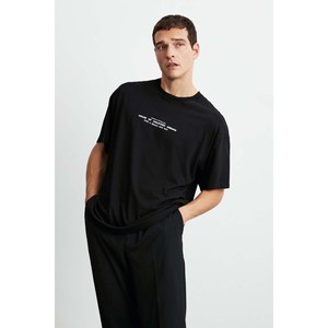 T-shirt en coton biologique 100% pour homme GRIMELANGE Frank, à imprimé texturé épais et surdimensionné - Product Image 2