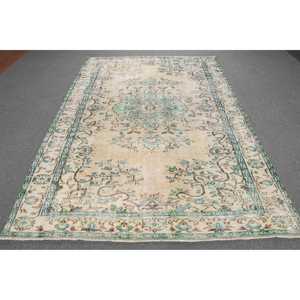 Grand tapis turc 5,8x8,7 pieds, tapis en laine vintage camouflage vert - Product Image 1
