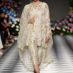 NEW MODERN & STYLISH KURTA WITH PANT DRESS EMBELLISH EMBROIDERY WITH CRYSTAL GLASS BEADS,DABKA,WORK for Party-WEAR/WEDDING@ 2022 - Product Image 1