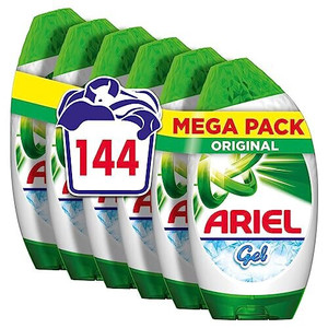 Ariel Washing Liquid Gel Detergente para Ropa, 144 Lavados (840 ml X 6), Original, Limpieza Brillante Incluso en un Lavado en Frío - Product Image 4