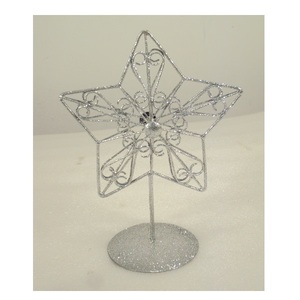 Silver Glitter Metal Wire Star <b>Christmas</b> <b>Tree</b> Topper For <b>Table</b> Top X mas Decoration - Product Image 6