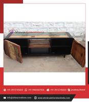 Soporte de TV de madera recuperada metal moderno al por mayor precio al por mayor gabinete consola central de entretenimiento para sala de estar o dormitorio