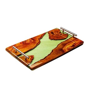 Hecho a mano resina brillante acabado desayuno aperitivos postre servir bandeja elegante nueva bandeja para servir comida para pastel café Más - Product Image 2