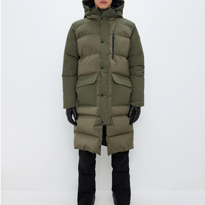 Doudoune longue légère à col montant et logo frontal, en polyester, confortable, style urbain, en promotion - Product Image 1