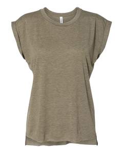 Women's Flowy Muscle T-Shirt with <b>Rolled</b> Cuff Summer Casual Crew <b>Neck</b> <b>Sleeveless</b> <b>Top</b> Loose Fit Tank <b>Tops</b> - Product Image 4