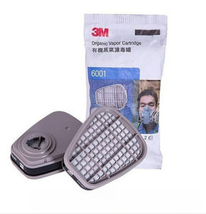 Cartucho de vapor orgánico 3M 6001, certificado NIOSH, que proporciona protección respiratoria en ambientes expuestos a productos químicos - Product Image 1