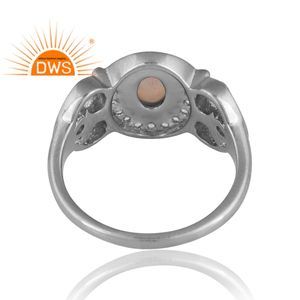 แหวนโอปอลและบุษราคัมสีขาวจากเอธิโอเปียธรรมชาติชุบด้วยเงินแพลเลเดียม925ดีไซน์ใหม่สำหรับผู้หญิงผู้ผลิตเครื่องประดับแบบกำหนดเอง - Product Image 2