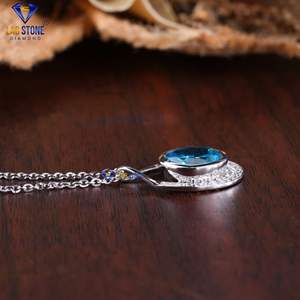 5.037TDW F.B. Conjunto de Collar y Pendientes de Oro Blanco con Diamantes de Corte Ovalado y Redondo de Labstone /Conjunto de Pendientes Fabulosos/ Color EF-VS - Product Image 3